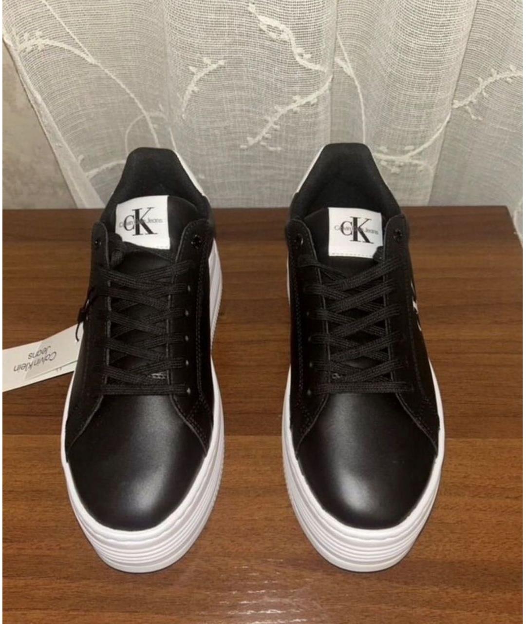 CALVIN KLEIN Черные кроссовки из искусственной кожи, фото 3
