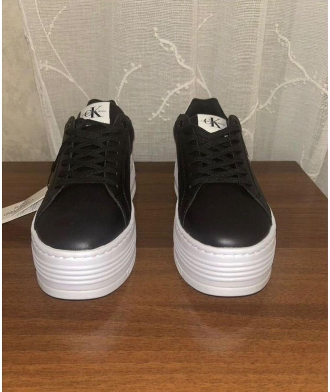 CALVIN KLEIN Черные кроссовки из искусственной кожи, фото 2