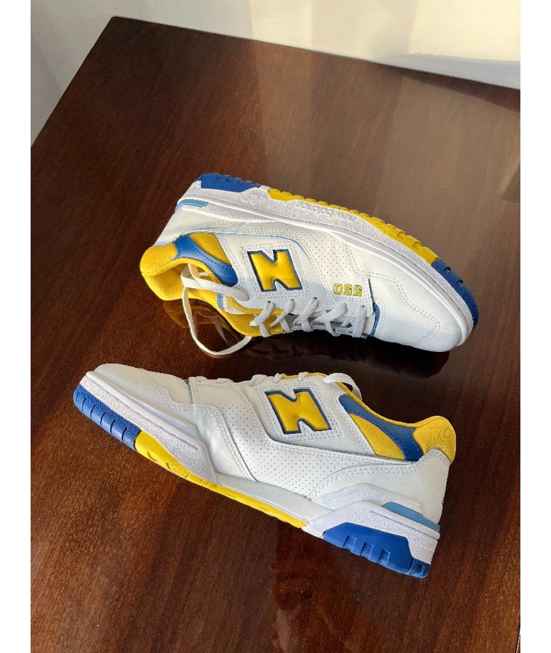 NEW BALANCE Белые кожаные низкие кроссовки / кеды, фото 2