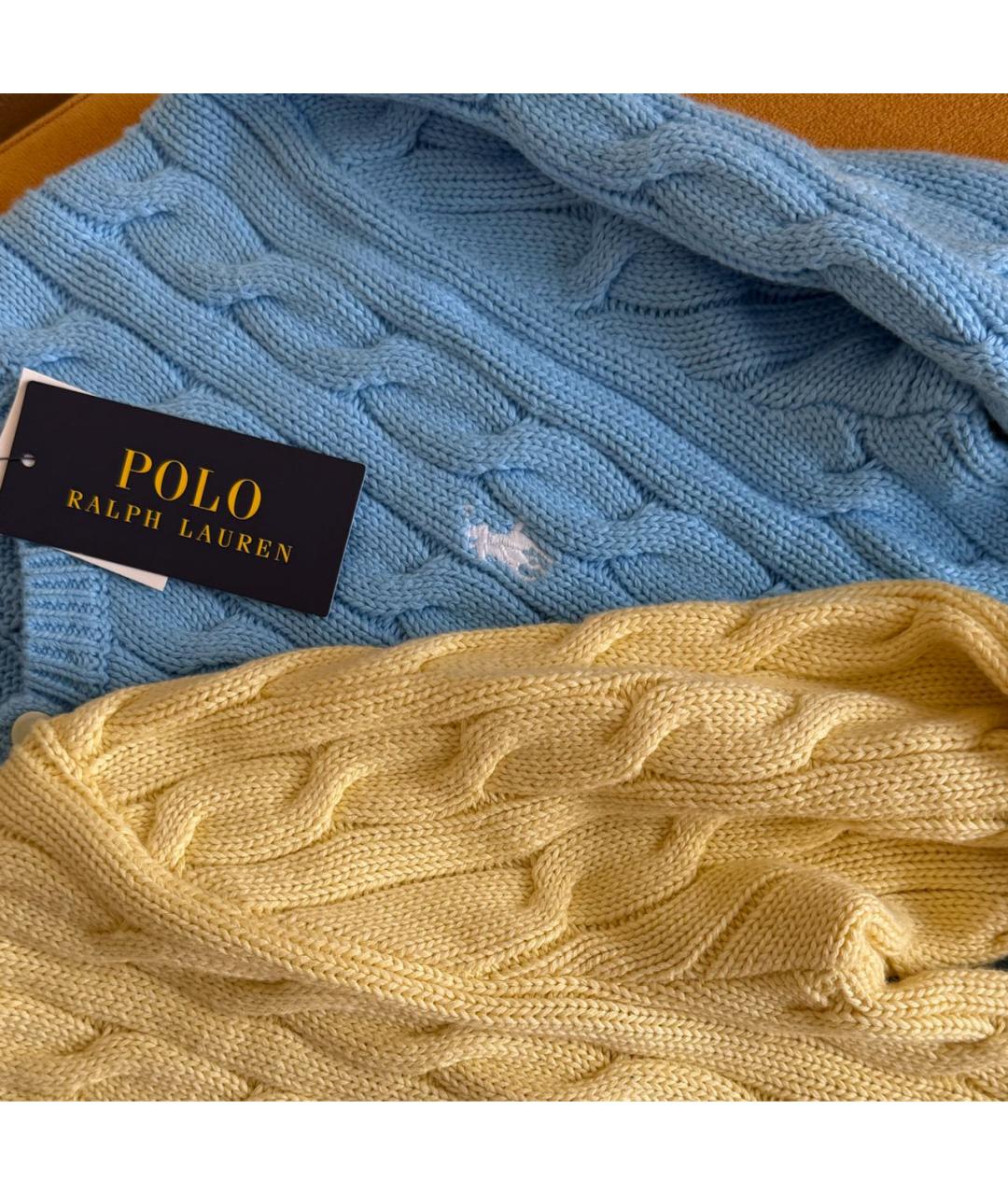 POLO RALPH LAUREN Голубой хлопковый кардиган, фото 8