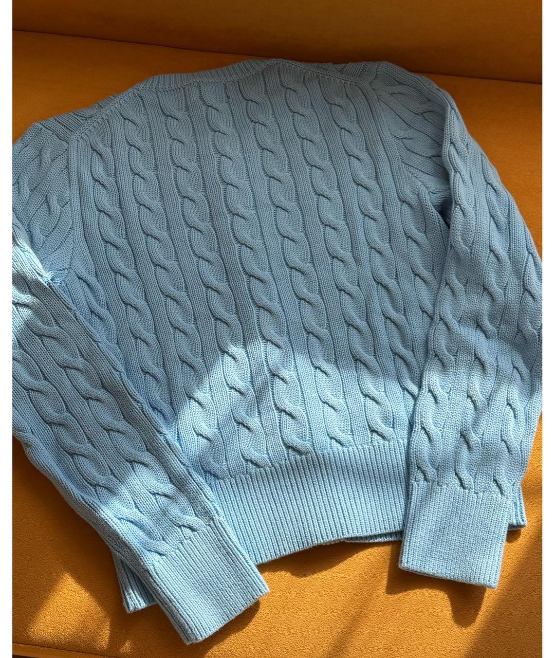 POLO RALPH LAUREN Голубой хлопковый кардиган, фото 2