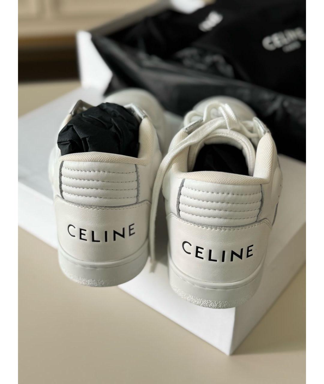 CELINE Белые кожаные кроссовки, фото 3