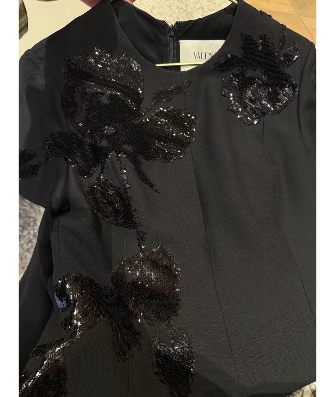 VALENTINO Черное шерстяное вечернее платье, фото 4