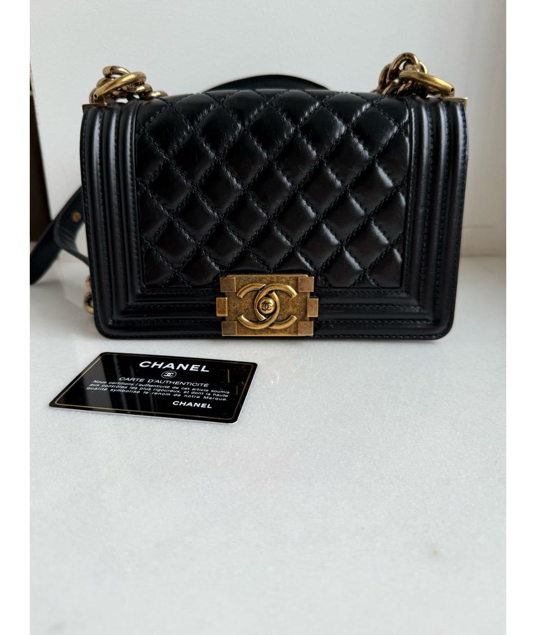 CHANEL Черная кожаная сумка через плечо, фото 5