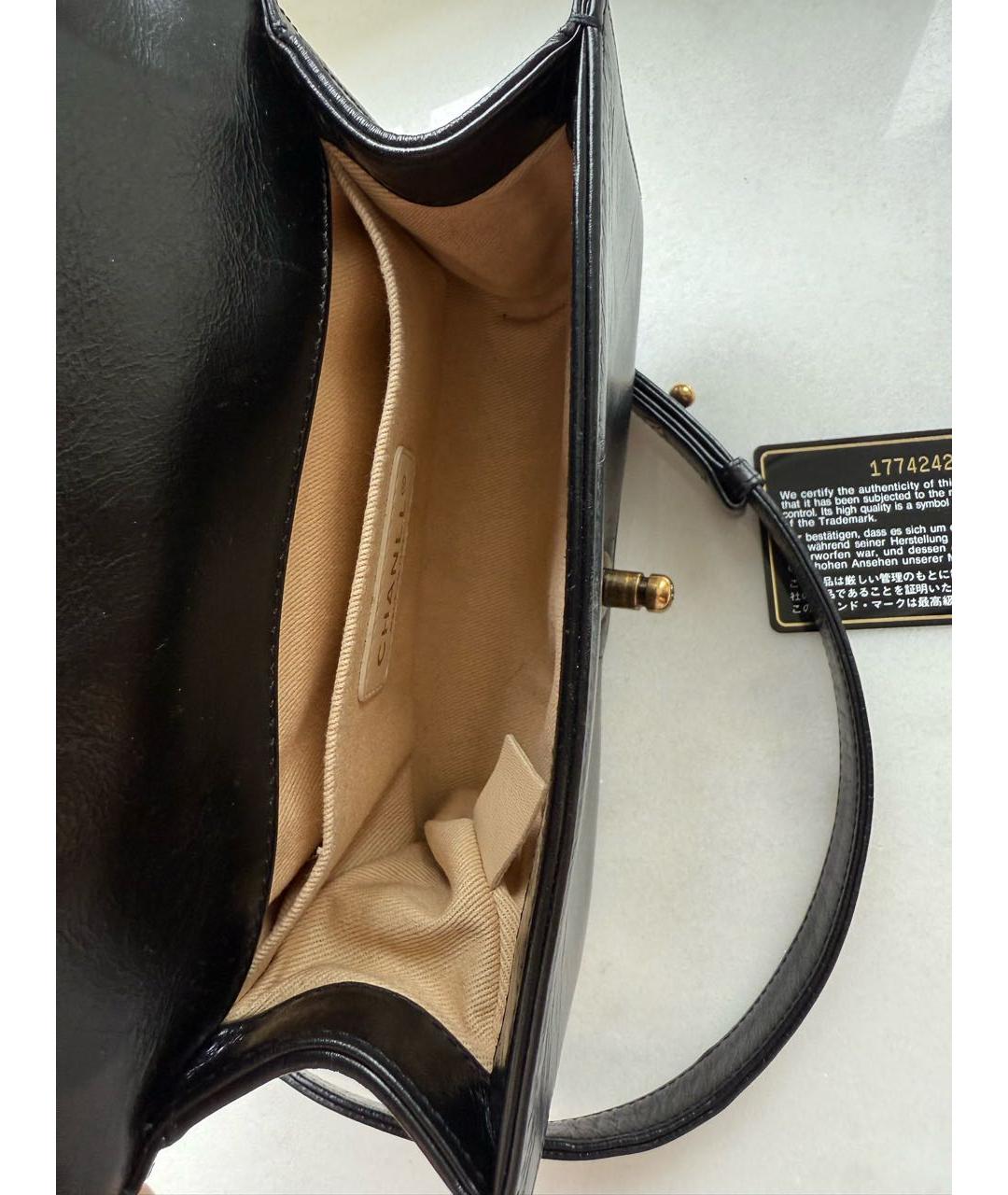 CHANEL Черная кожаная сумка через плечо, фото 4