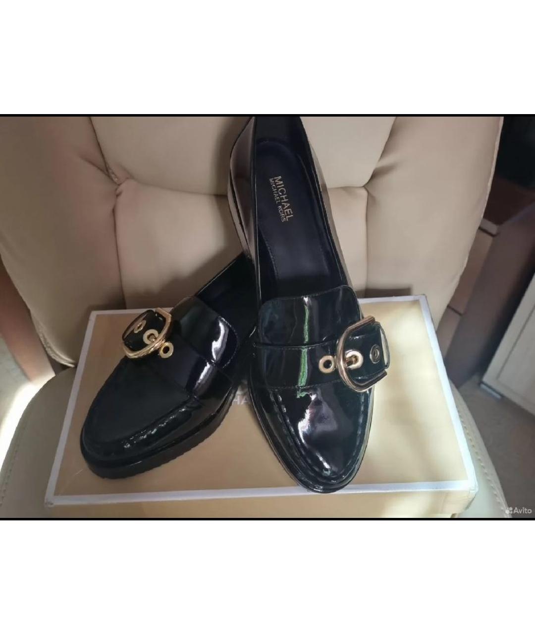 MICHAEL MICHAEL KORS Черные лоферы из лакированной кожи, фото 7