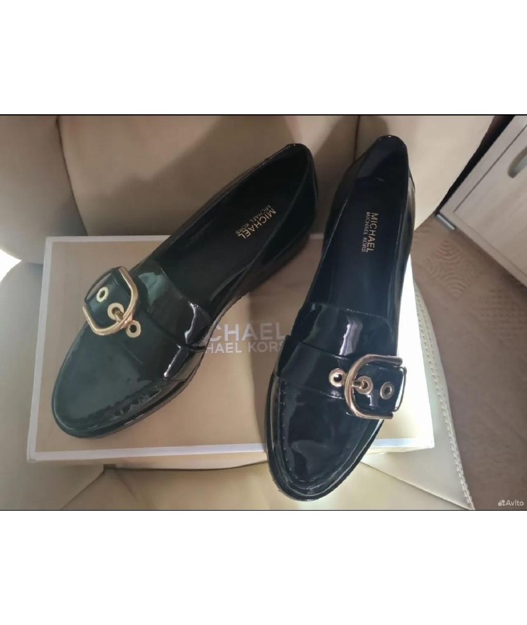 MICHAEL MICHAEL KORS Черные лоферы из лакированной кожи, фото 6