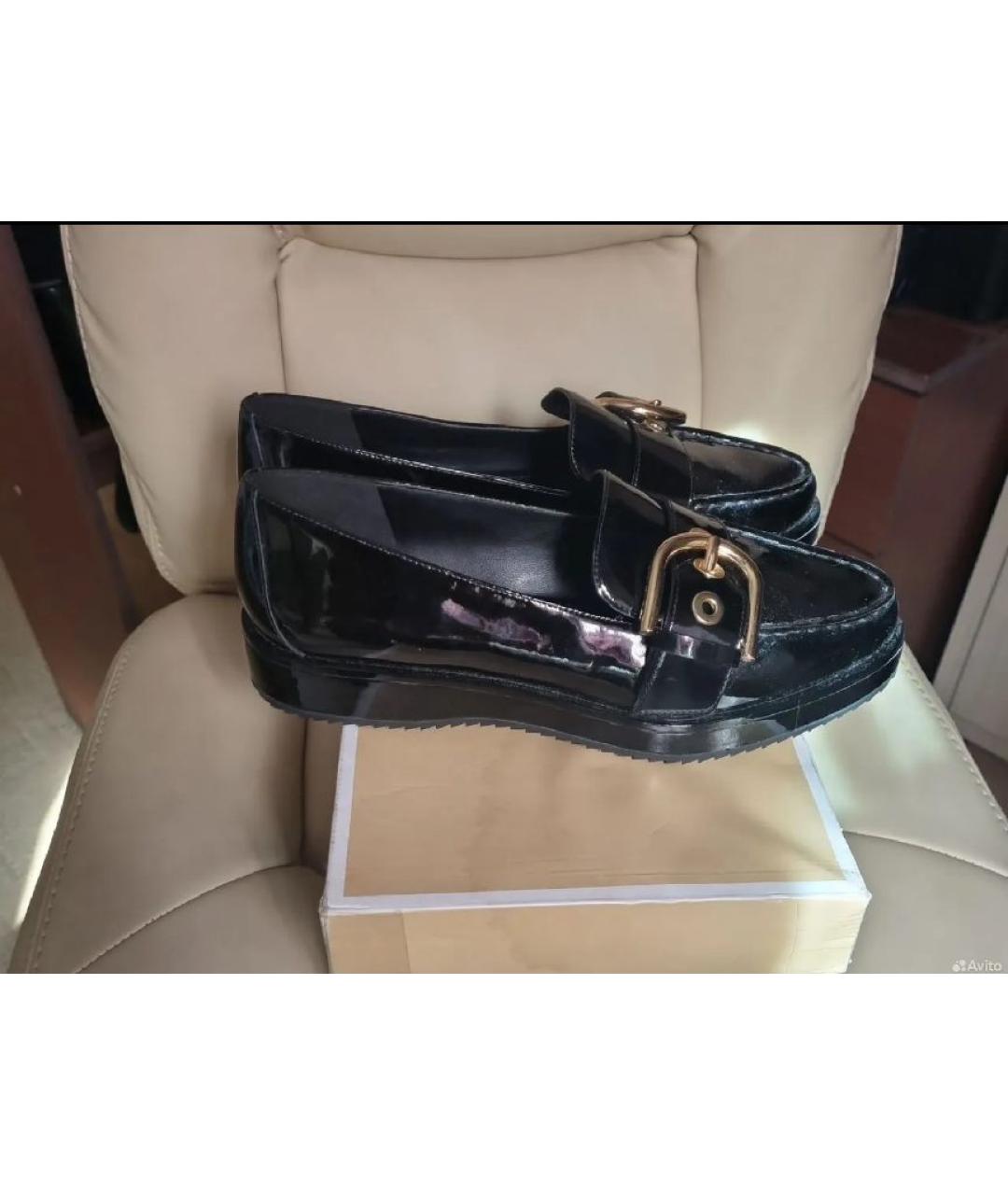 MICHAEL MICHAEL KORS Черные лоферы из лакированной кожи, фото 8