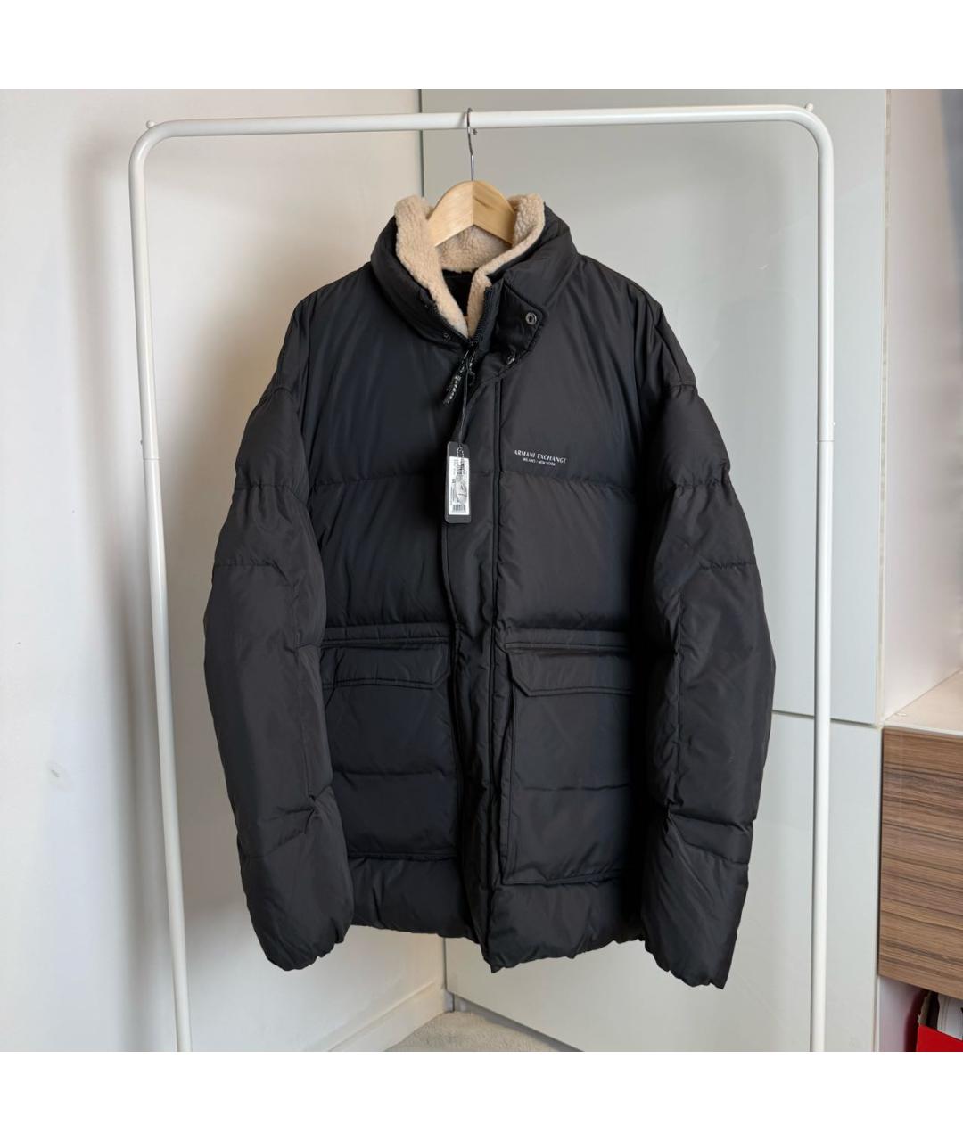 ARMANI EXCHANGE Черный пуховик, фото 2