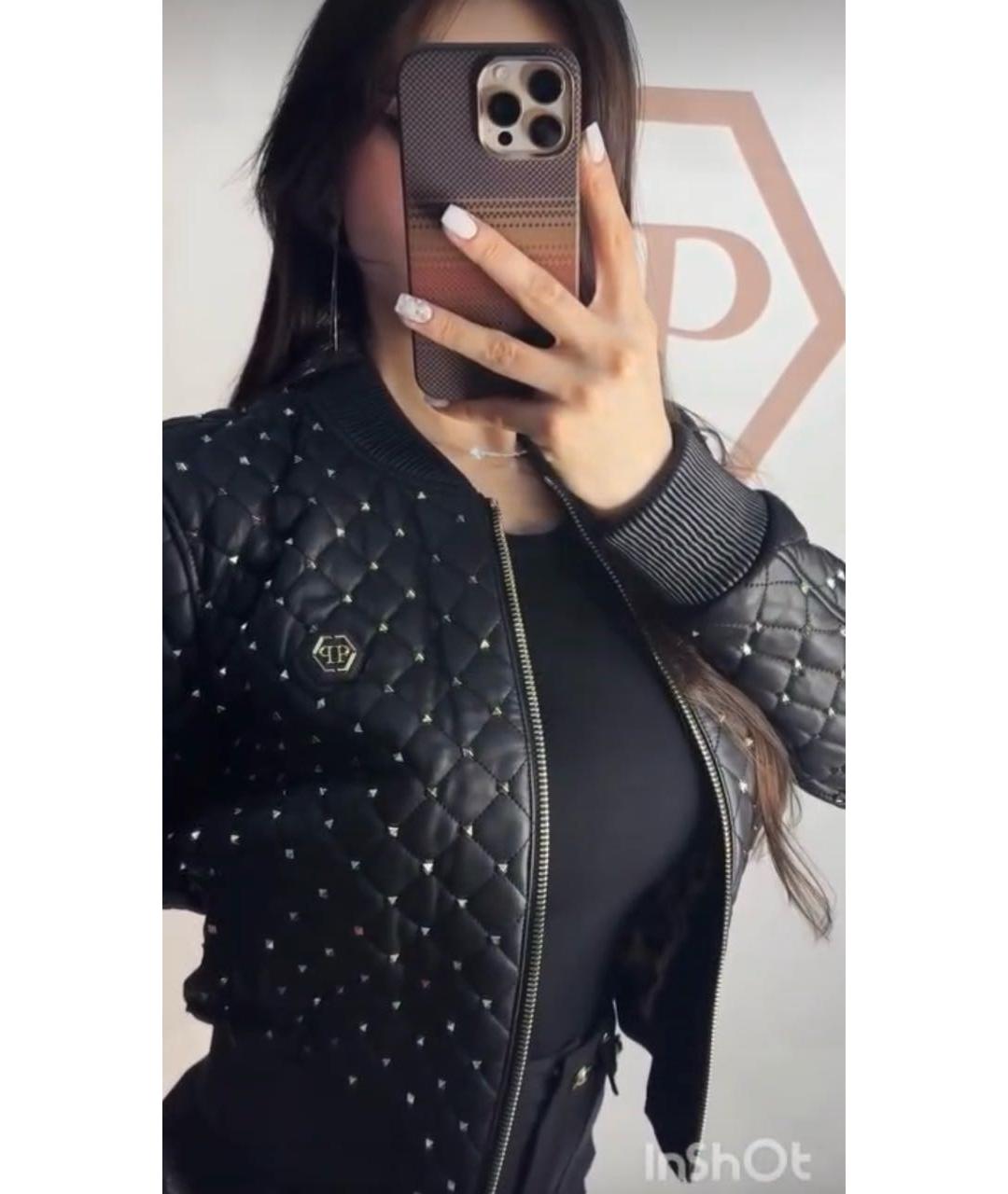 PHILIPP PLEIN Черная кожаная куртка, фото 5