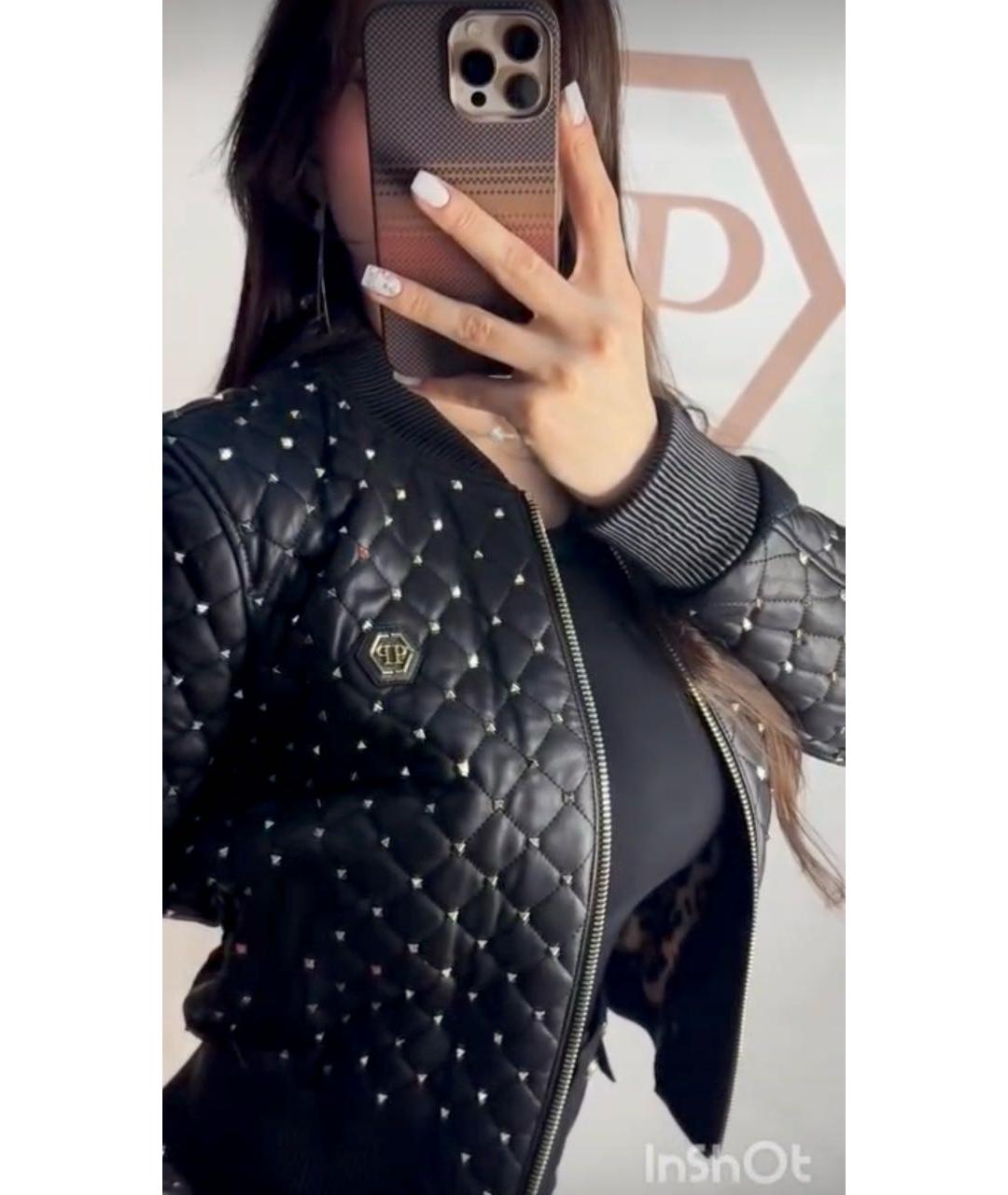 PHILIPP PLEIN Черная кожаная куртка, фото 6