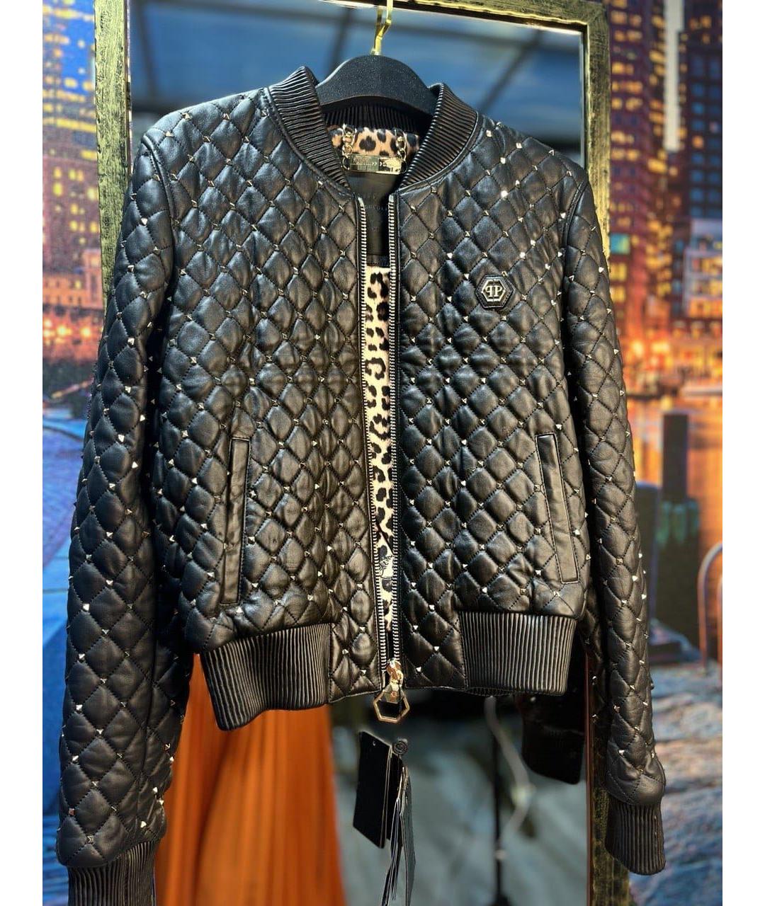 PHILIPP PLEIN Черная кожаная куртка, фото 7