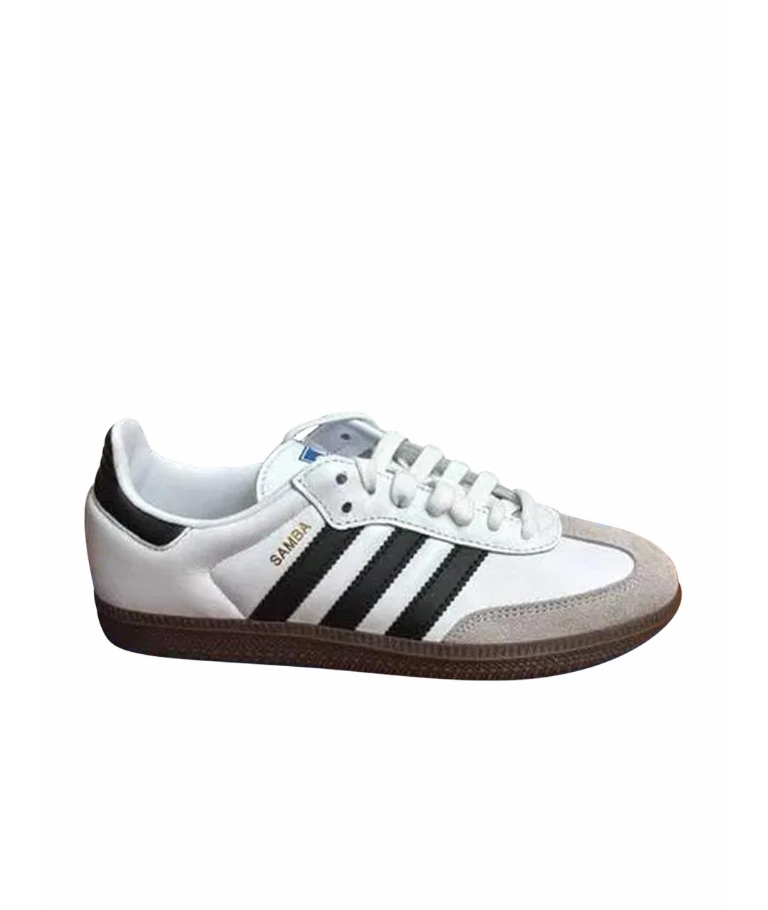 ADIDAS Белые кожаные низкие кроссовки / кеды, фото 1