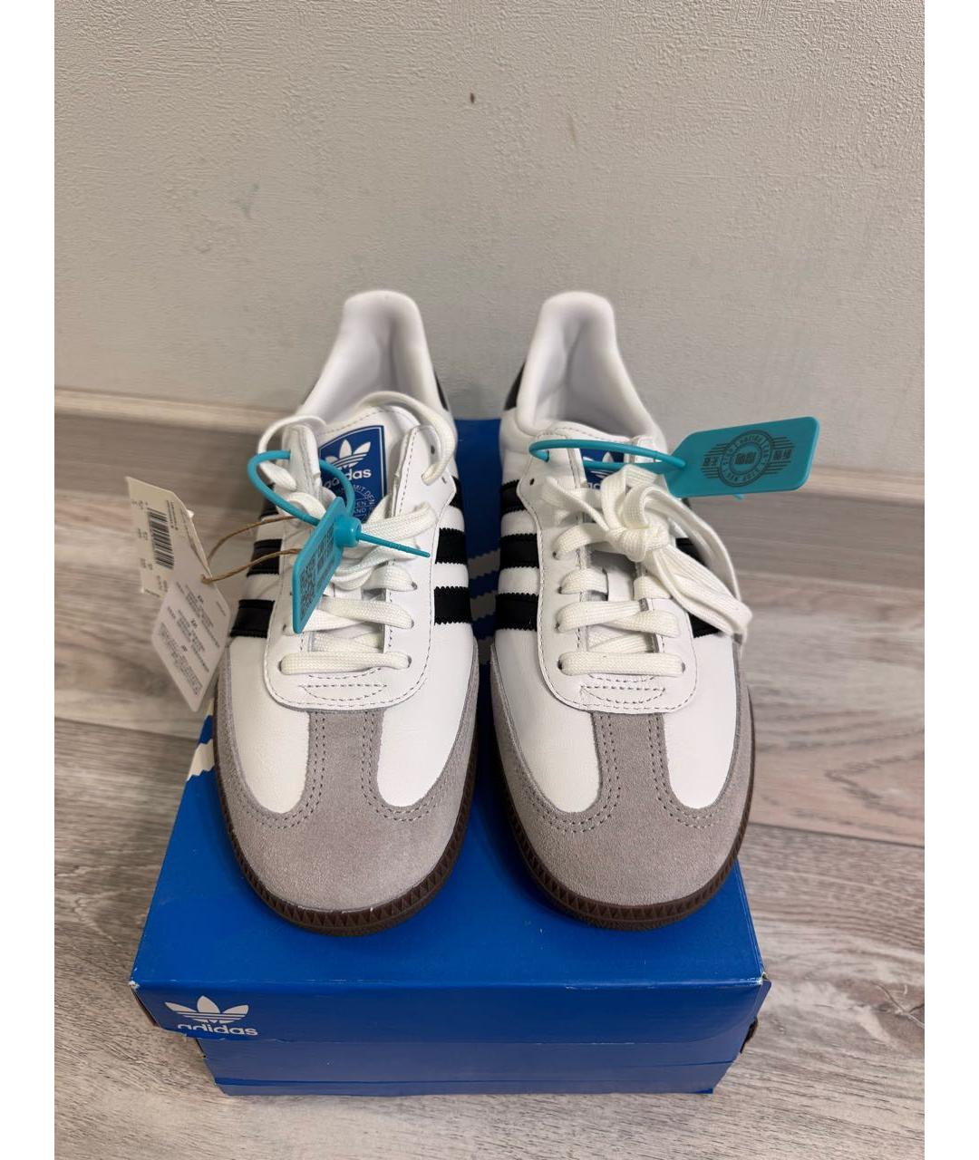 ADIDAS Белые кожаные низкие кроссовки / кеды, фото 2
