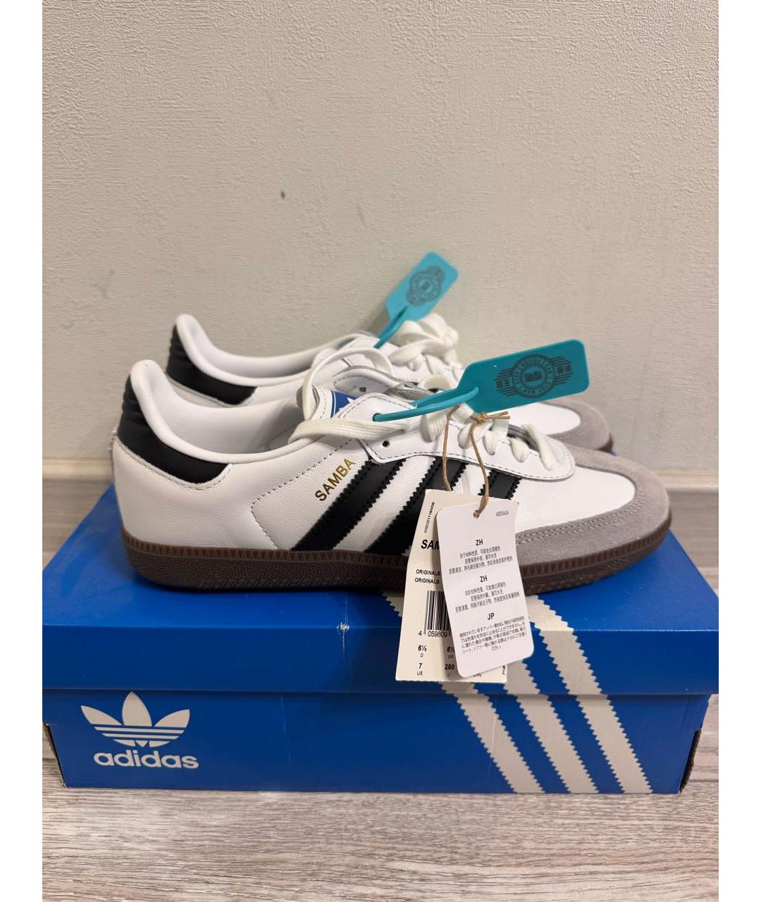 ADIDAS Белые кожаные низкие кроссовки / кеды, фото 7