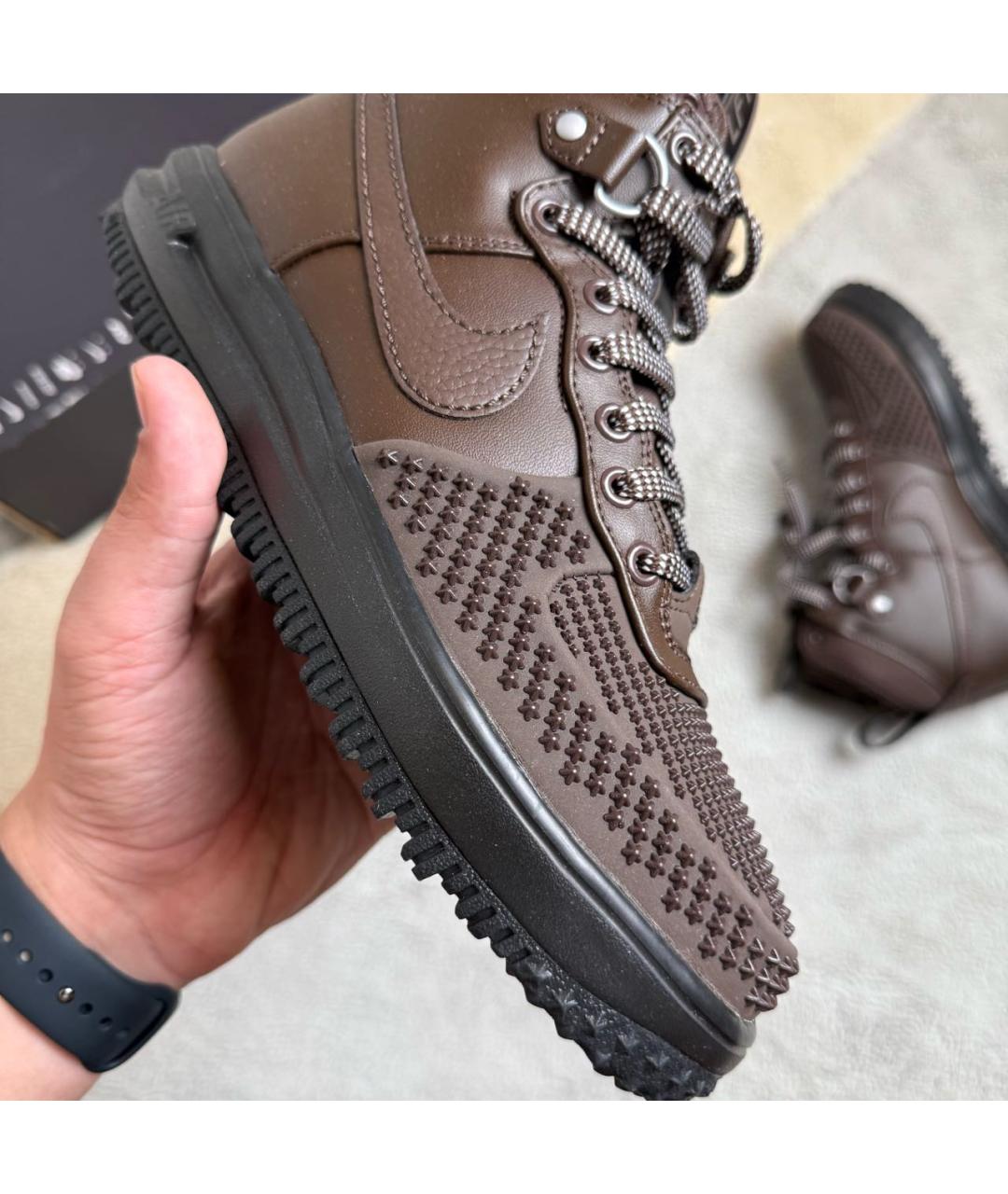 NIKE Коричневые кожаные высокие ботинки, фото 6