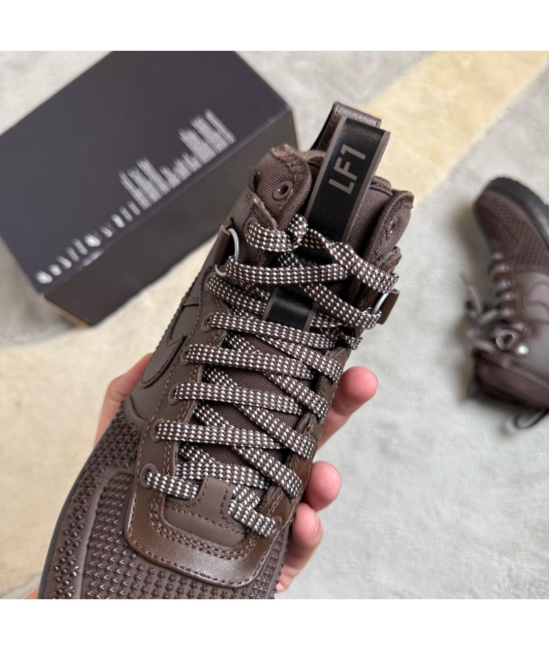 NIKE Коричневые кожаные высокие ботинки, фото 7