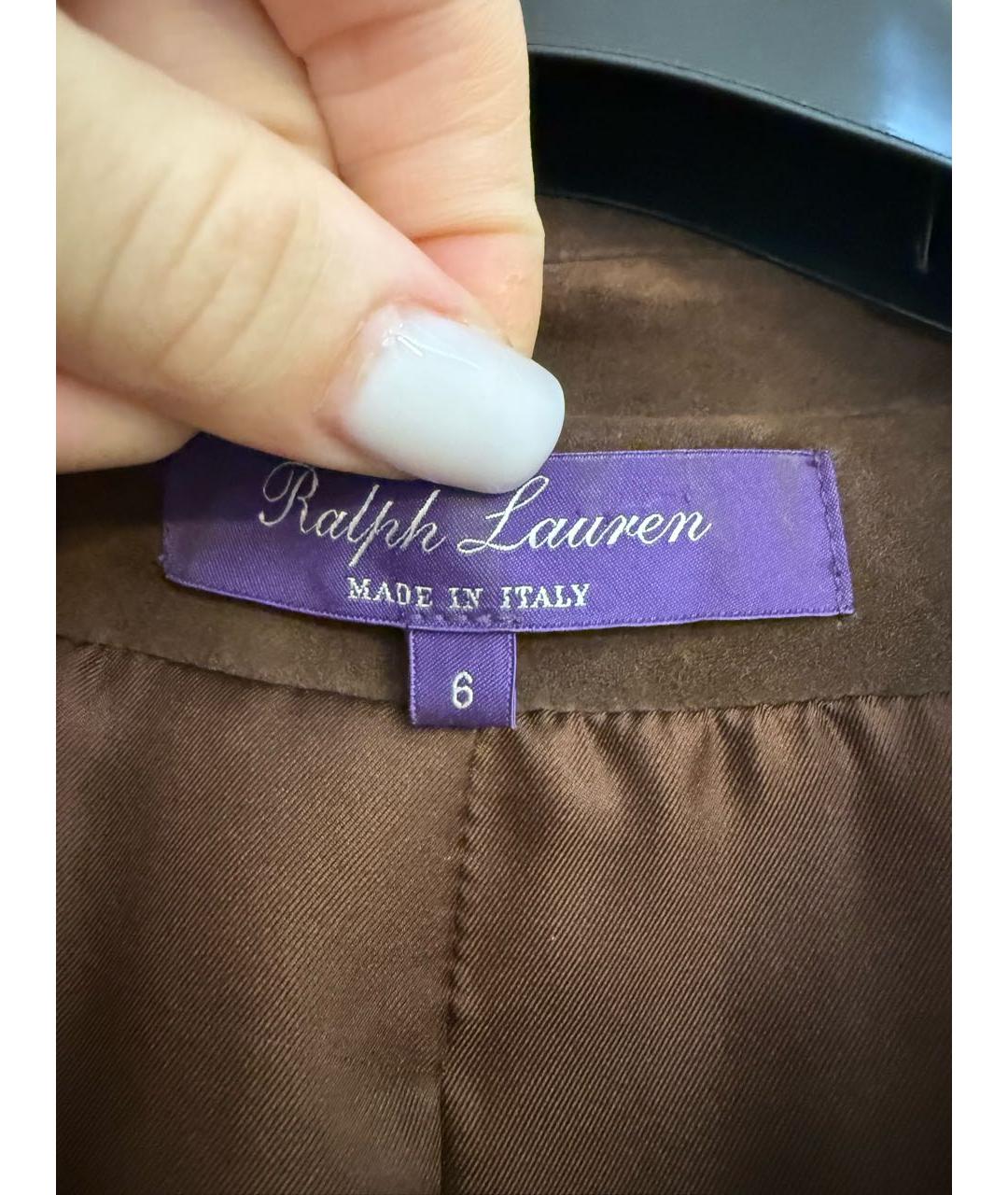 RALPH LAUREN COLLECTION Коричневый замшевый жакет/пиджак, фото 2