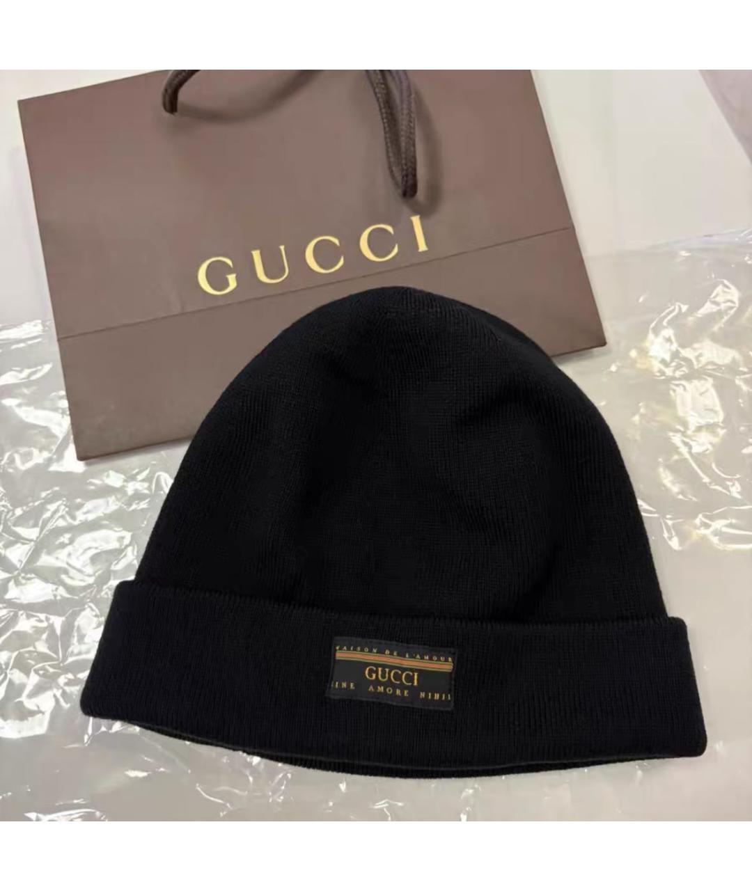 GUCCI Черная шапка, фото 2