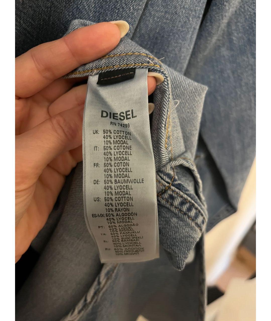 DIESEL Голубое деним повседневное платье, фото 2