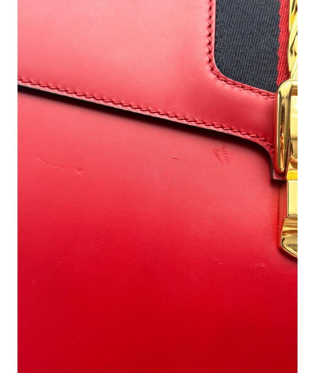 GUCCI Красная кожаная сумка с короткими ручками, фото 6
