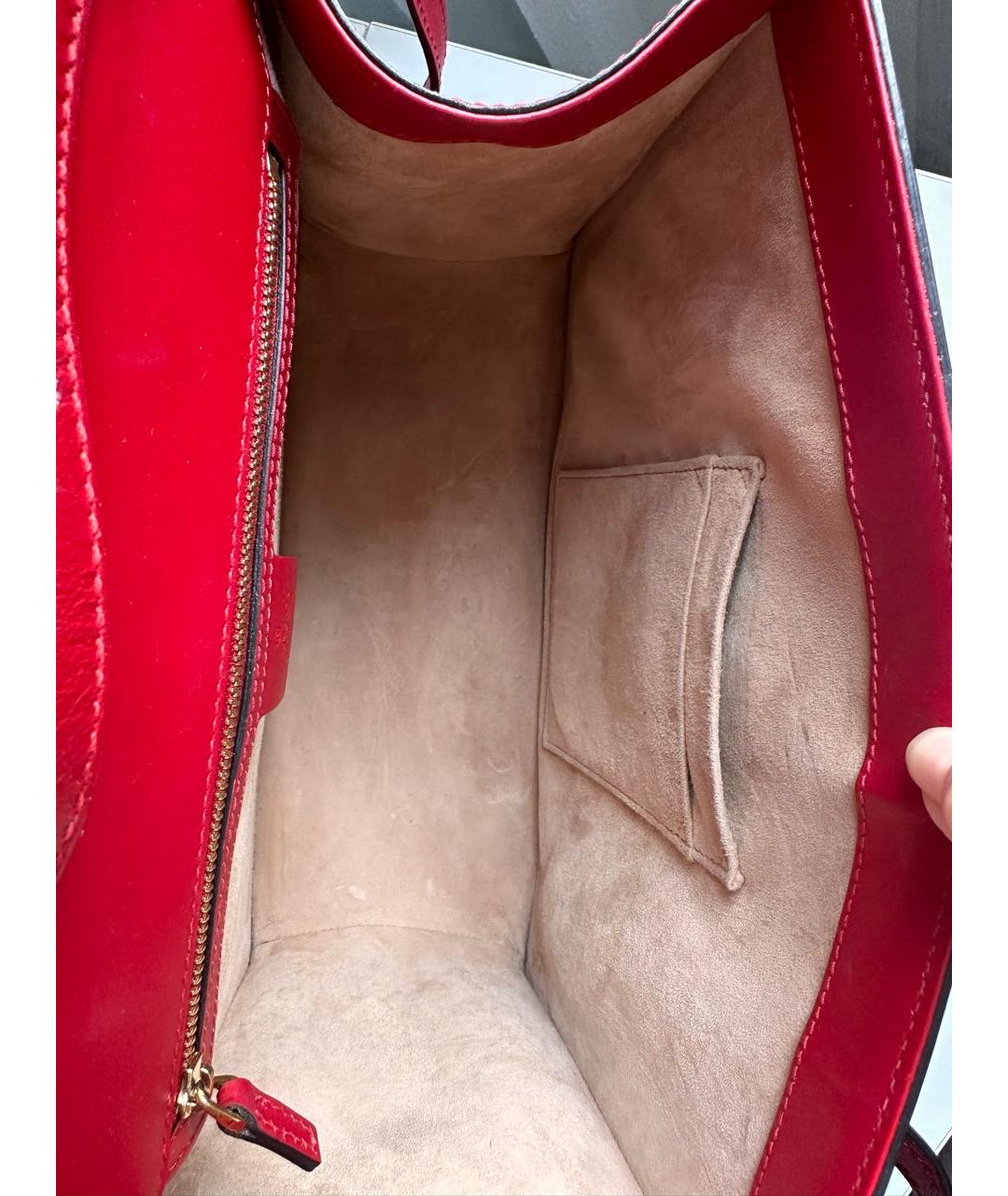 GUCCI Красная кожаная сумка с короткими ручками, фото 4