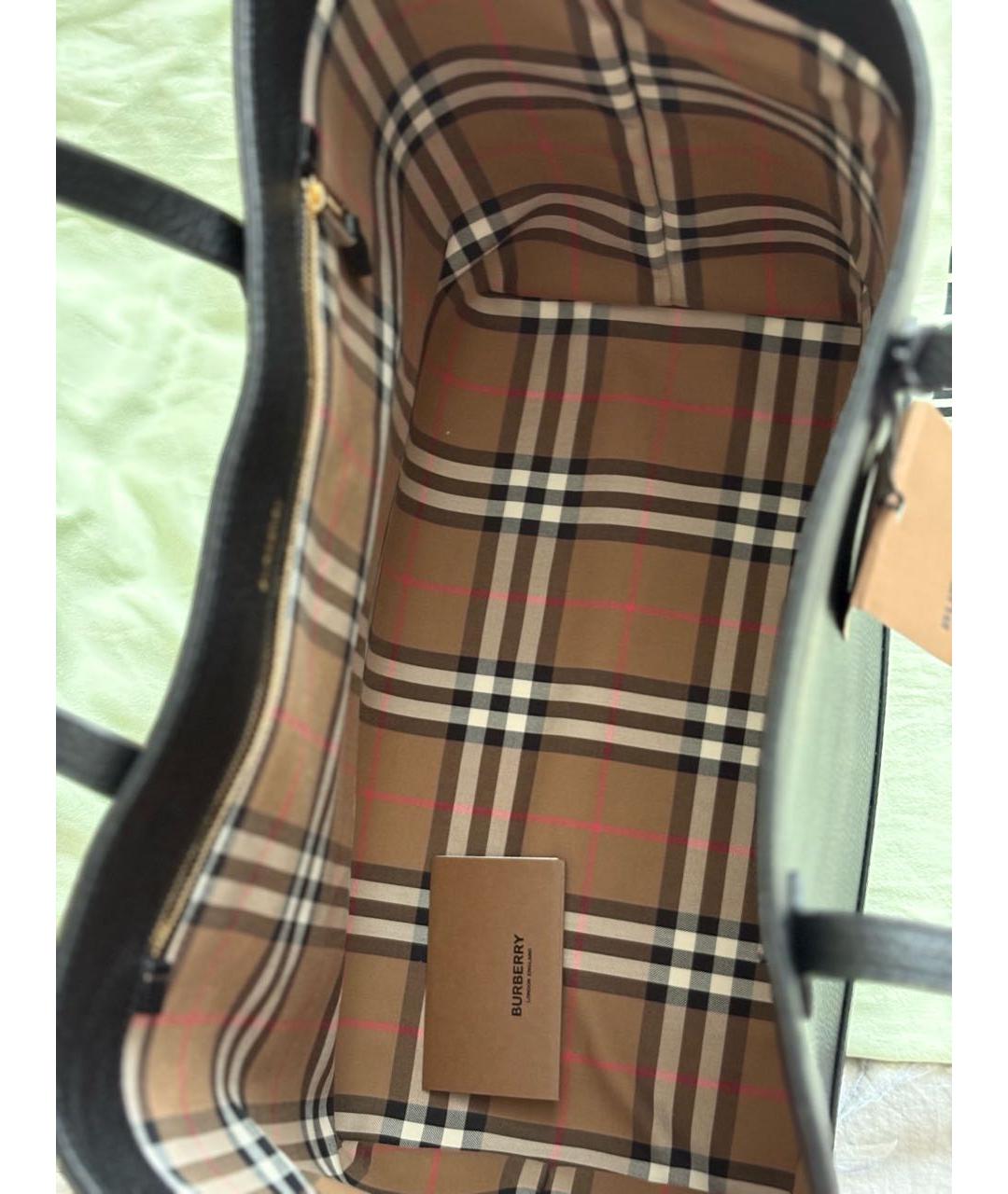 BURBERRY Коричневая кожаная сумка тоут, фото 7