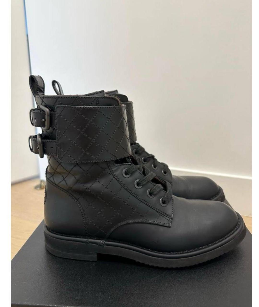 CHANEL Черные кожаные ботинки, фото 6