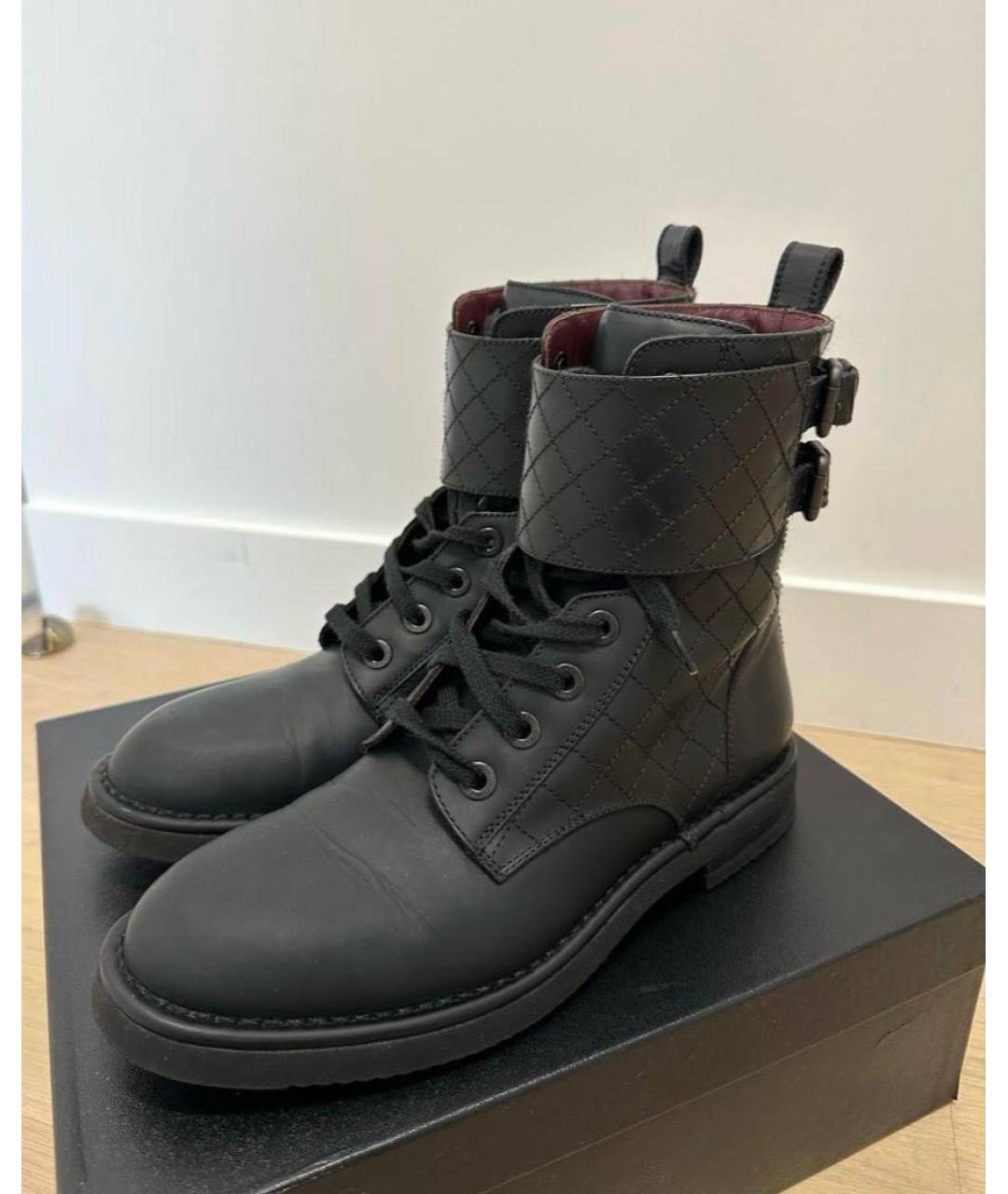 CHANEL Черные кожаные ботинки, фото 2