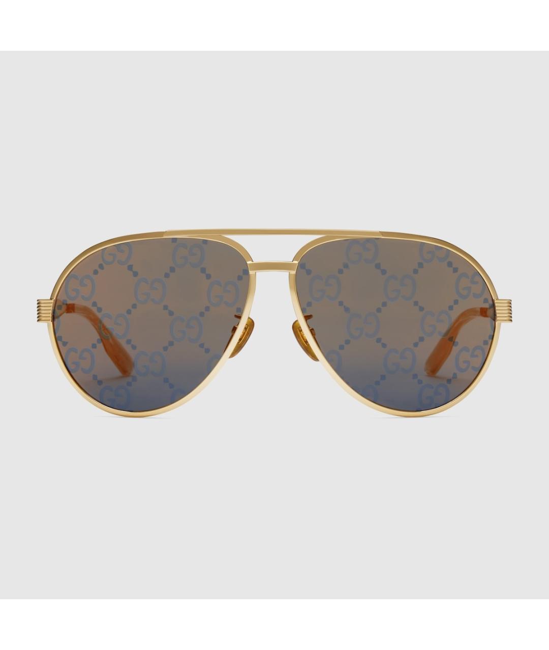 GUCCI Зеленые металлические солнцезащитные очки, фото 3