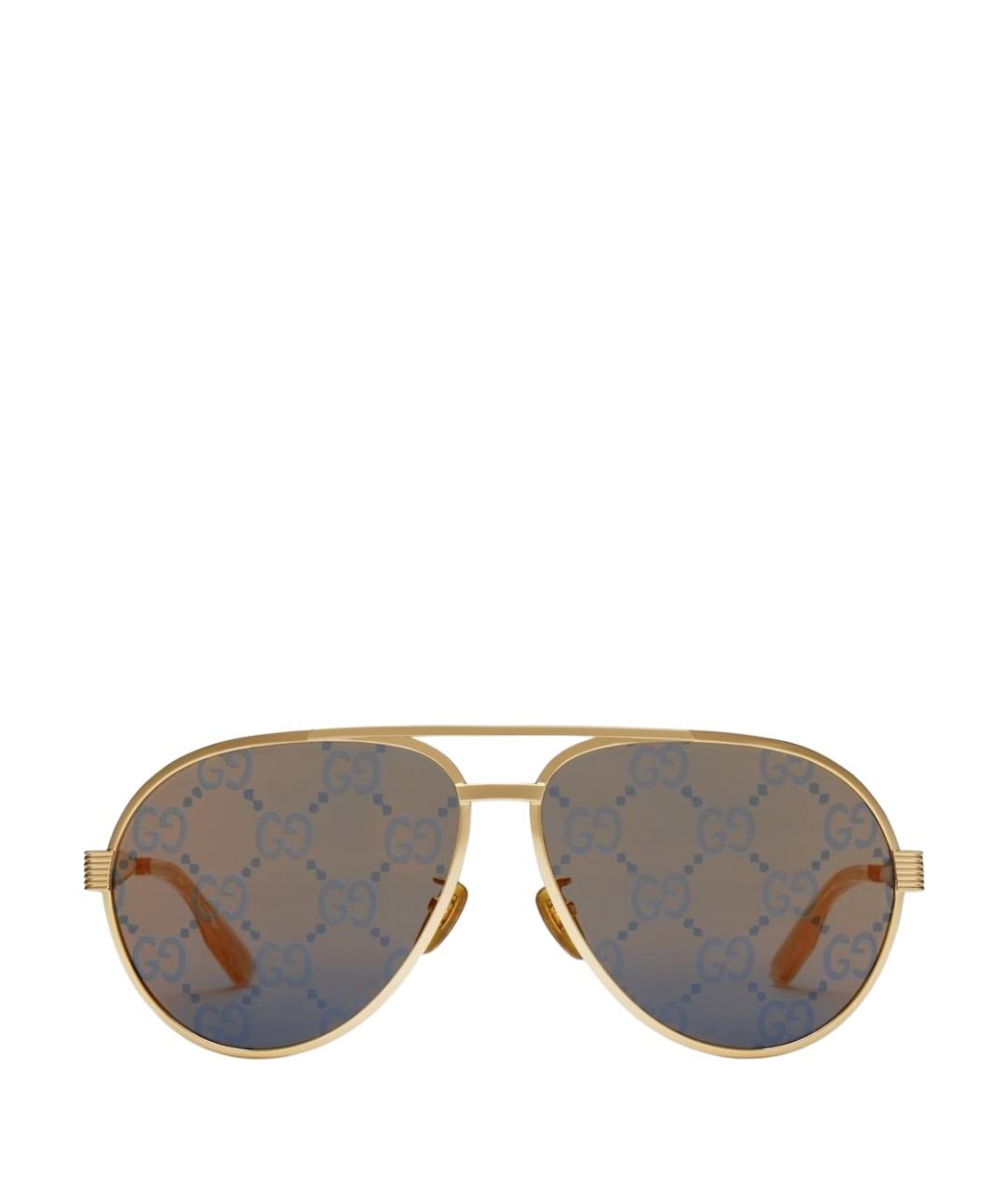 GUCCI Зеленые металлические солнцезащитные очки, фото 1