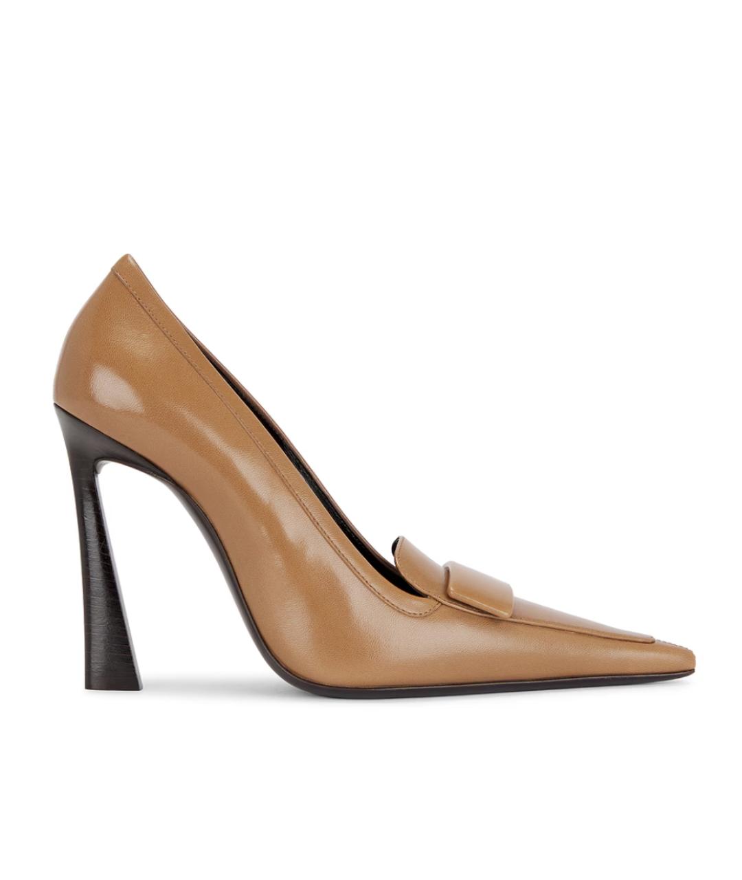 SAINT LAURENT Бежевые кожаные туфли, фото 1