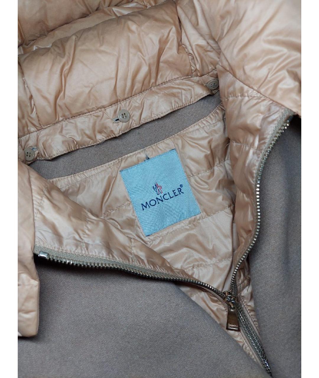 MONCLER Бежевое шерстяное пальто, фото 3