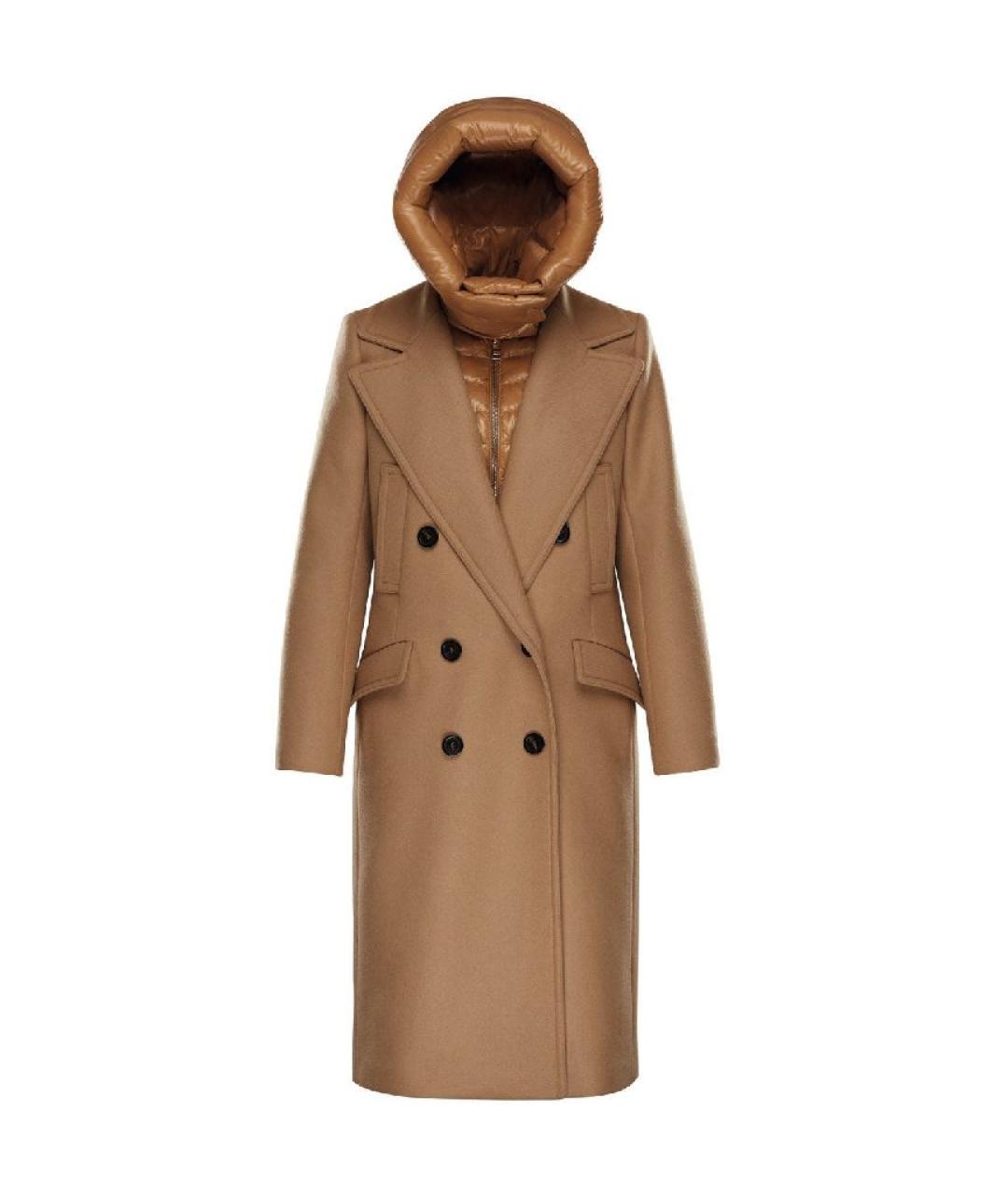 MONCLER Бежевое шерстяное пальто, фото 10