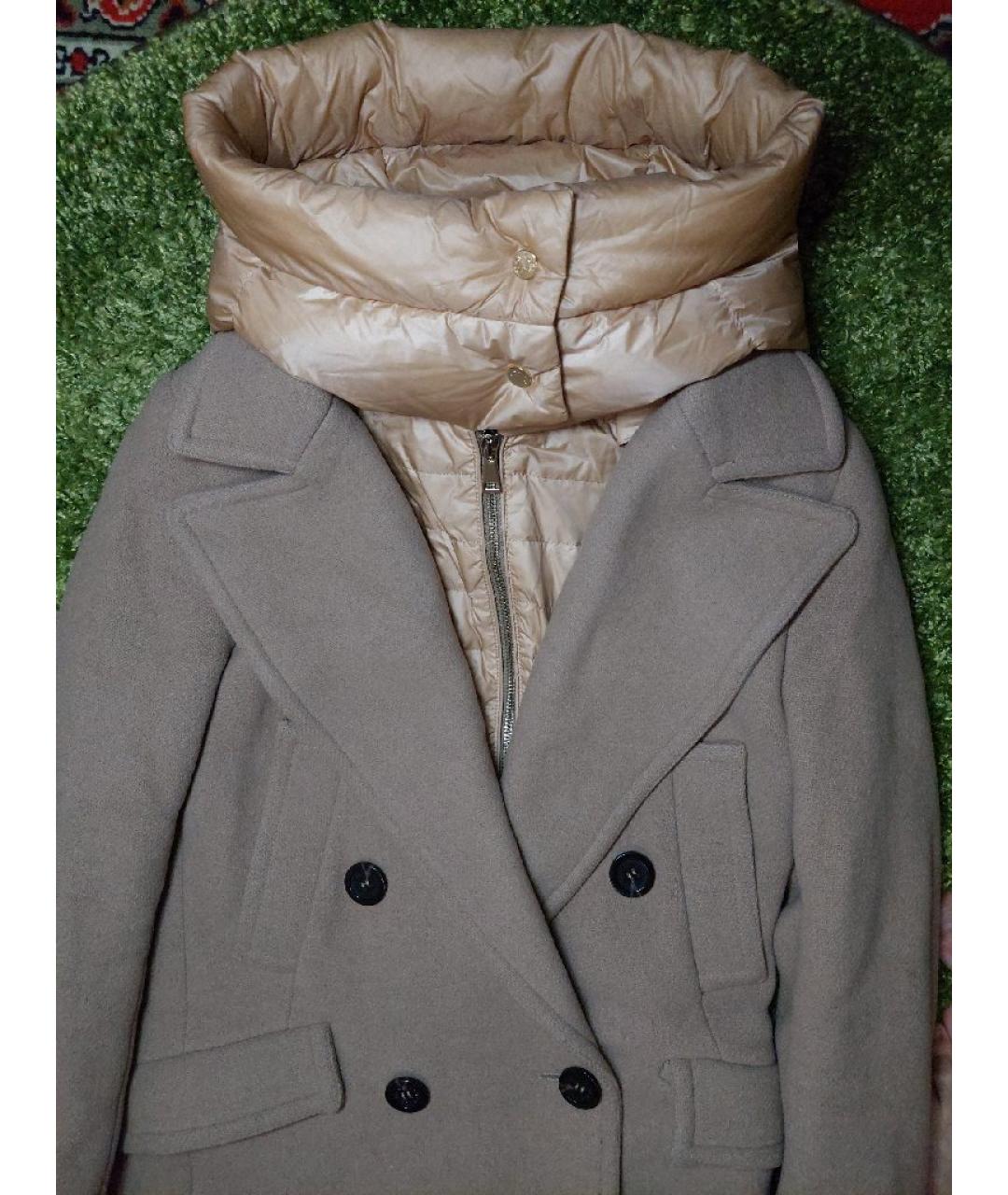 MONCLER Бежевое шерстяное пальто, фото 8