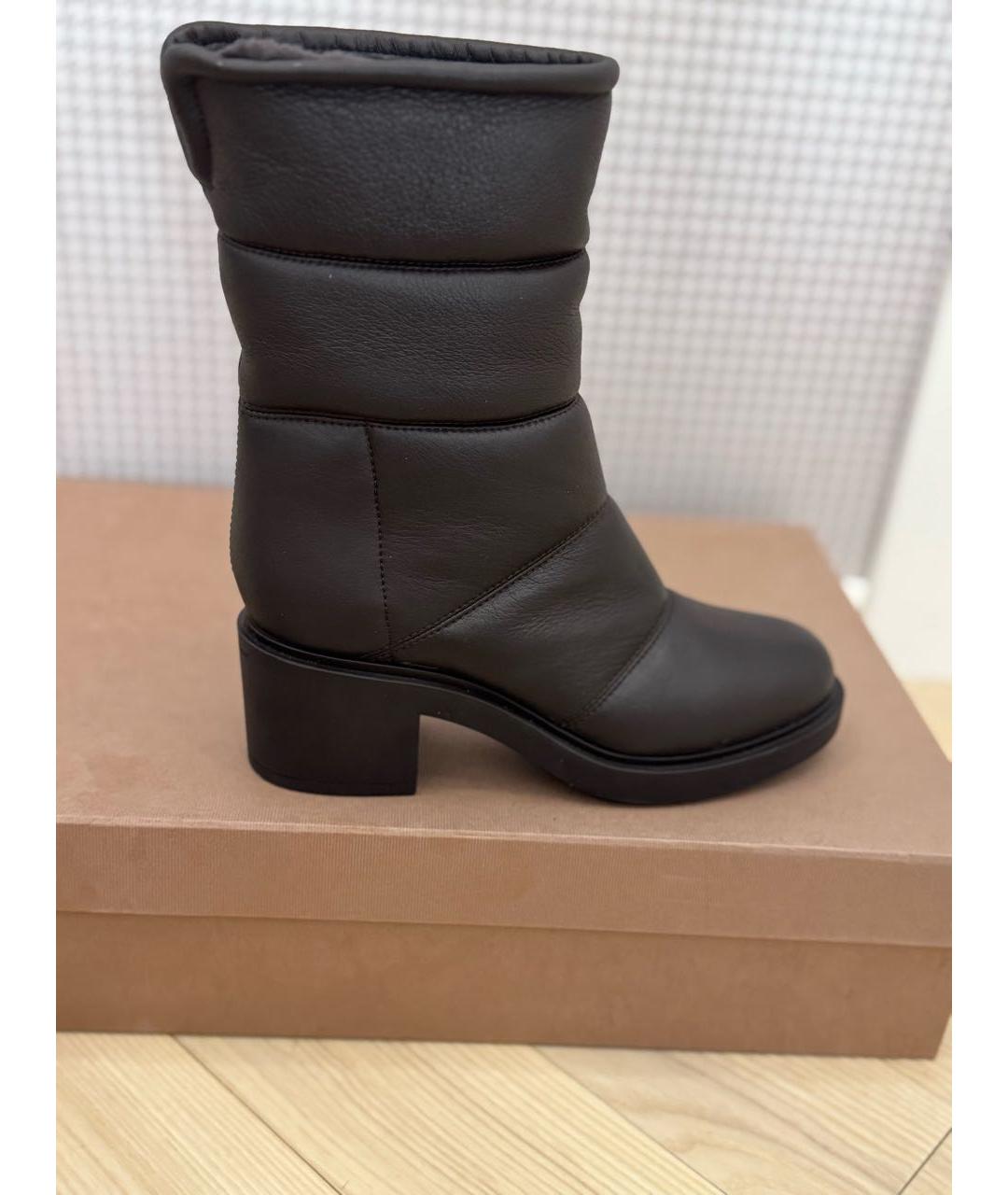 GIANVITO ROSSI Коричневые кожаные ботинки, фото 7