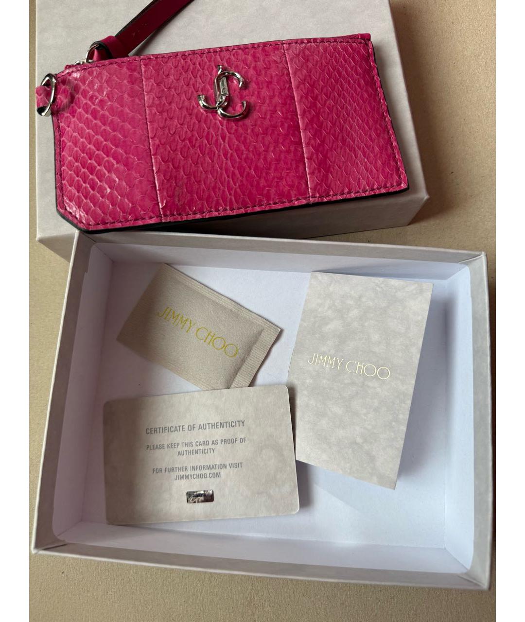 JIMMY CHOO Фуксия кошелек из экзотической кожи, фото 4