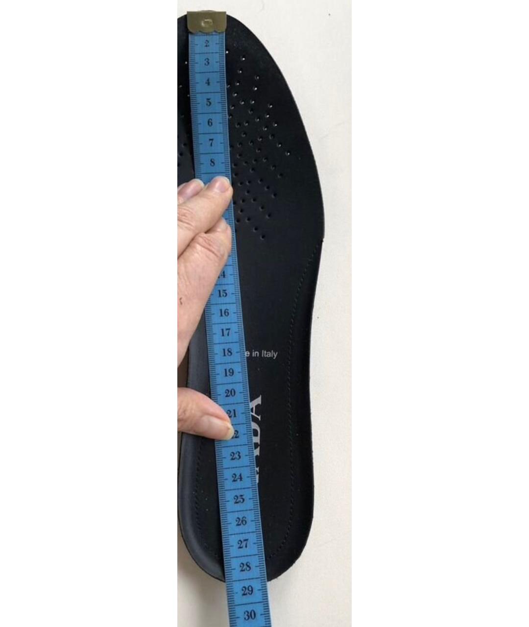 PRADA Темно-синие кожаные высокие кроссовки / кеды, фото 7