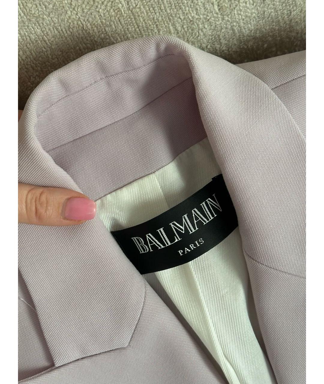 BALMAIN Фиолетовый шерстяной жакет/пиджак, фото 3