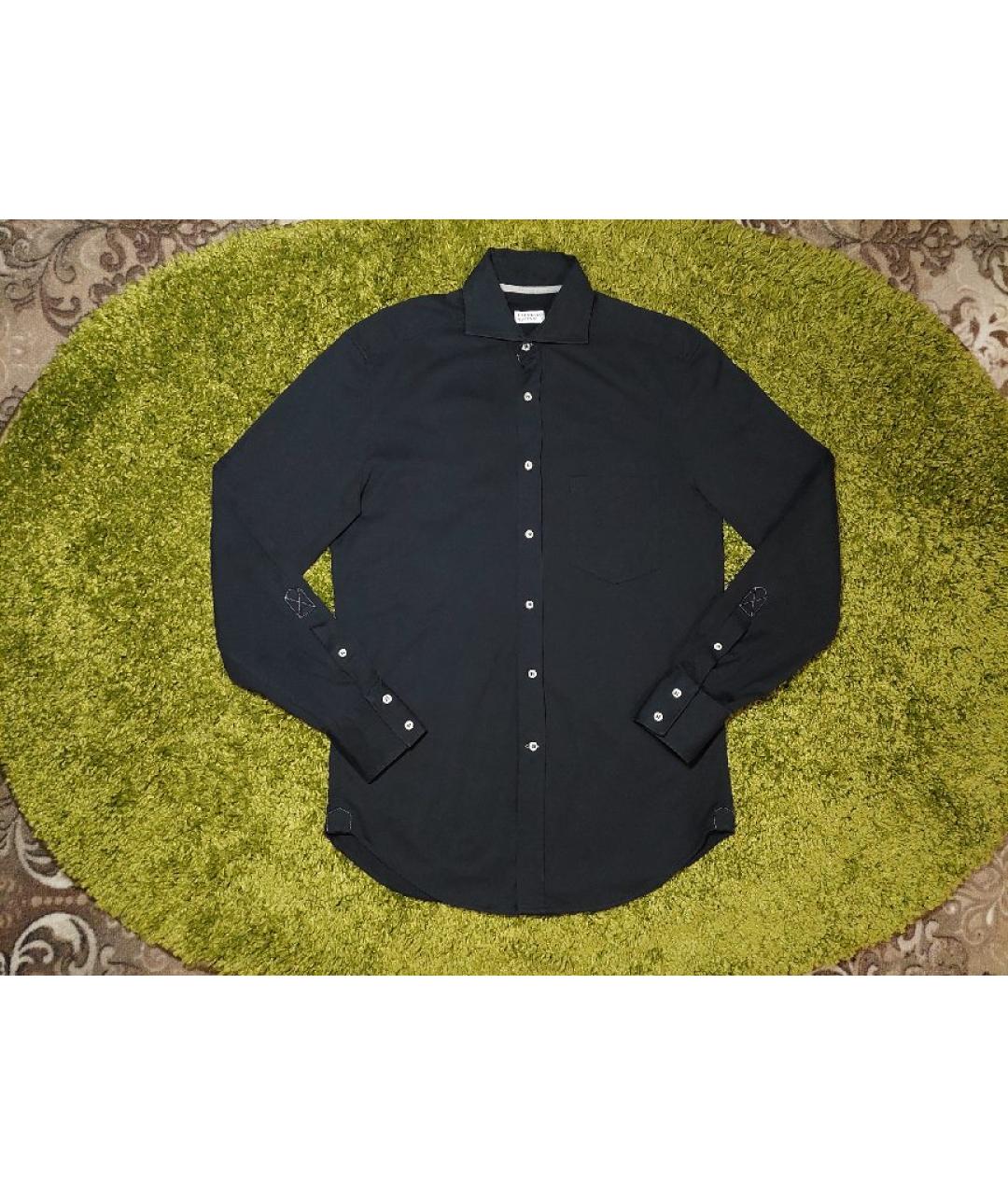 BRUNELLO CUCINELLI Черная хлопковая классическая рубашка, фото 10