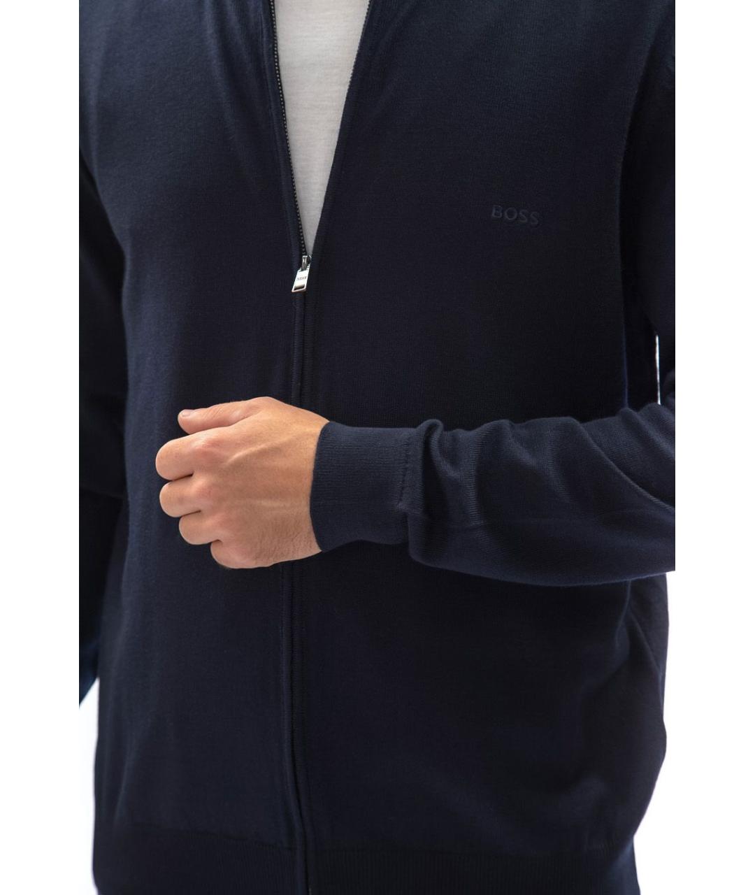 HUGO BOSS Темно-синий шерстяной джемпер / свитер, фото 2