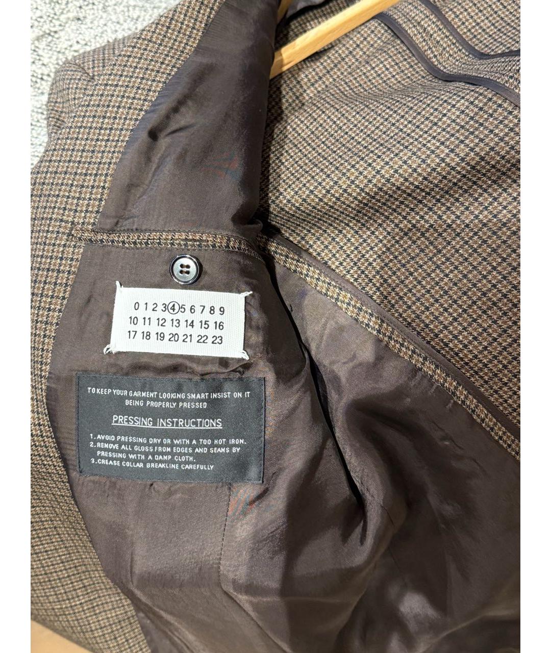 MAISON MARGIELA Коричневый шерстяной жакет/пиджак, фото 5