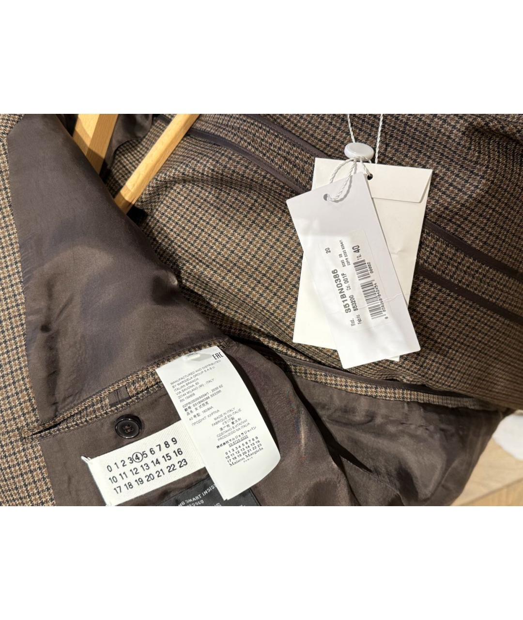 MAISON MARGIELA Коричневый шерстяной жакет/пиджак, фото 6