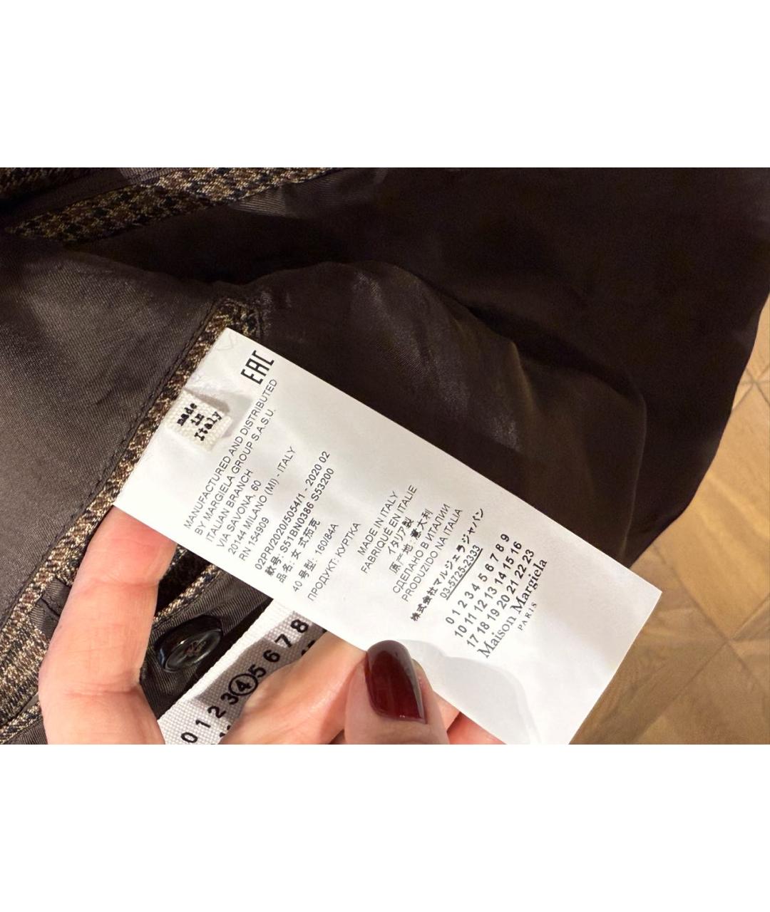 MAISON MARGIELA Коричневый шерстяной жакет/пиджак, фото 7