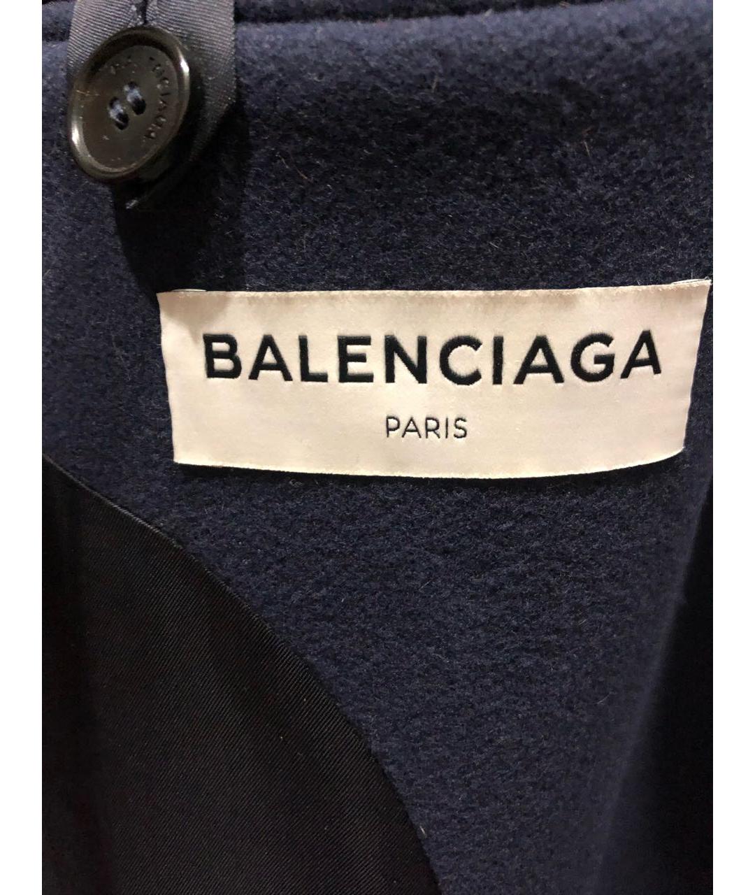 BALENCIAGA Темно-синее шерстяное пальто, фото 4