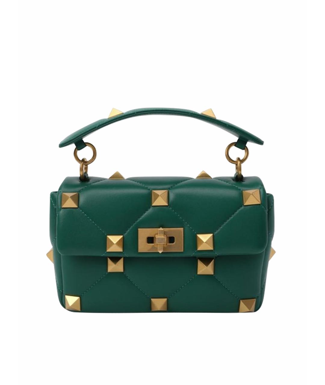 VALENTINO Зеленая кожаная сумка через плечо, фото 9