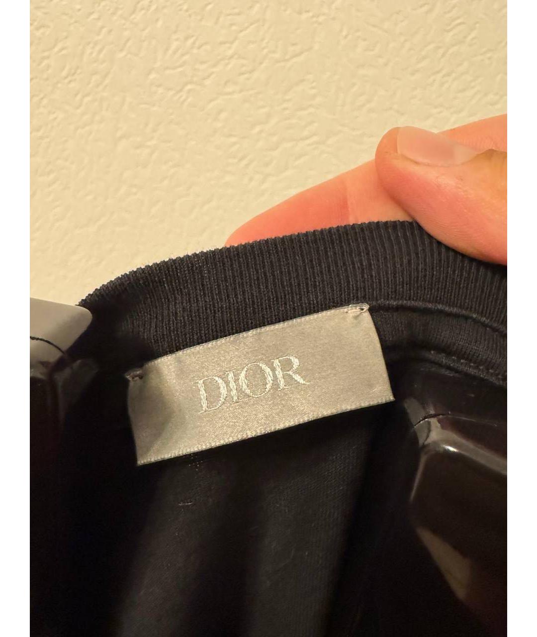 CHRISTIAN DIOR Черная хлопковая футболка, фото 4