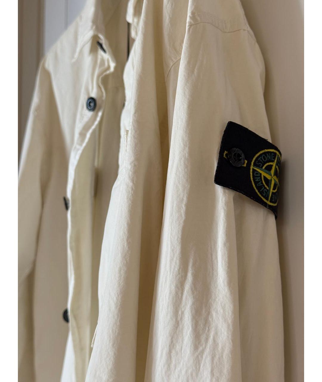 STONE ISLAND Бежевая хлопковая кэжуал рубашка, фото 2