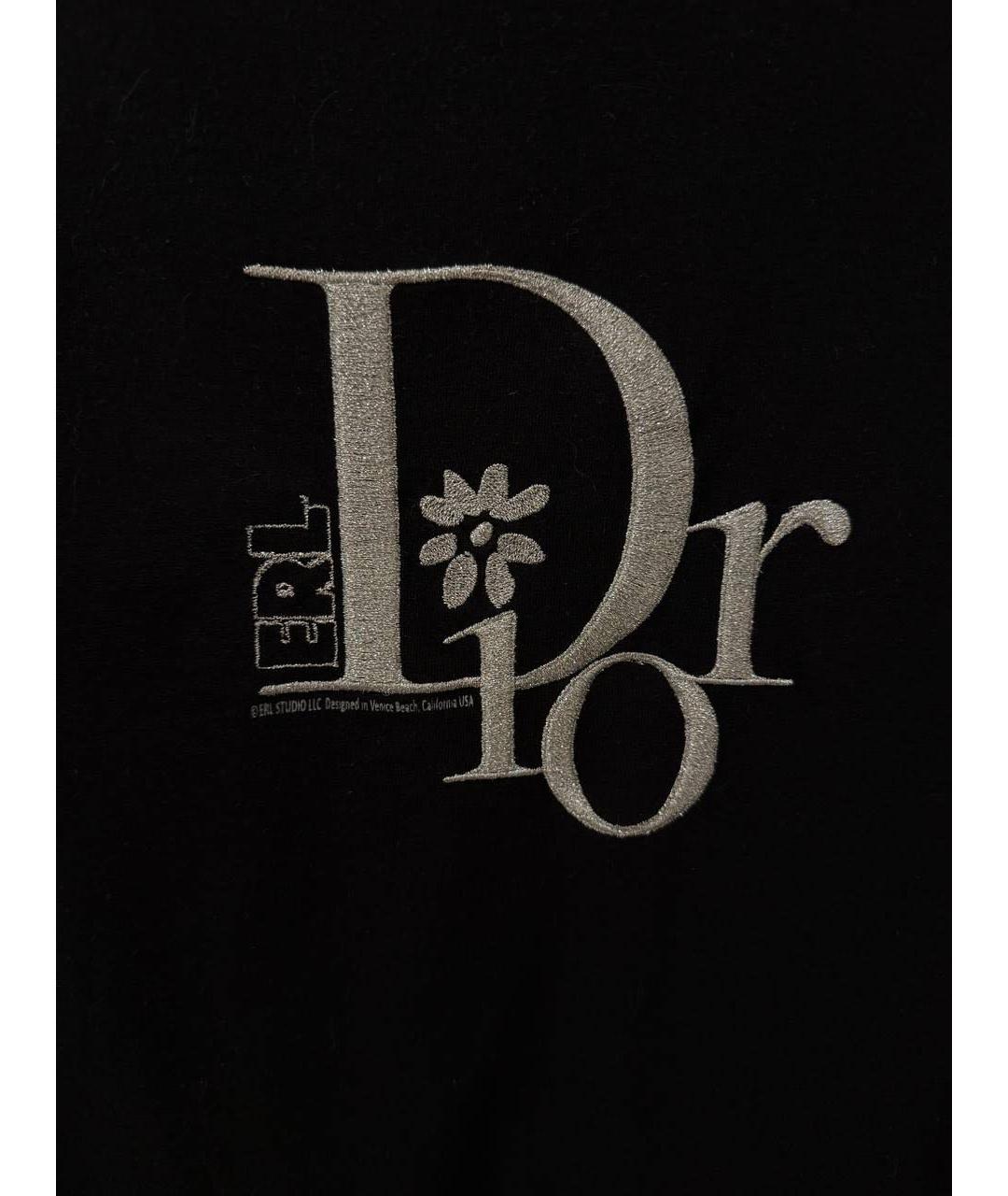 CHRISTIAN DIOR Черная хлопковая футболка, фото 2