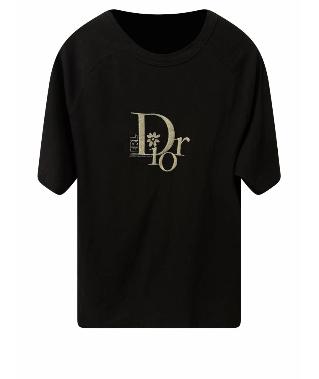 CHRISTIAN DIOR Черная хлопковая футболка, фото 1